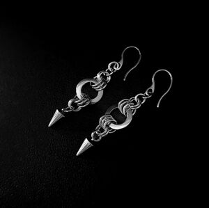 Magic Circle All Stainless Steel Chainmaille Hook Earrings